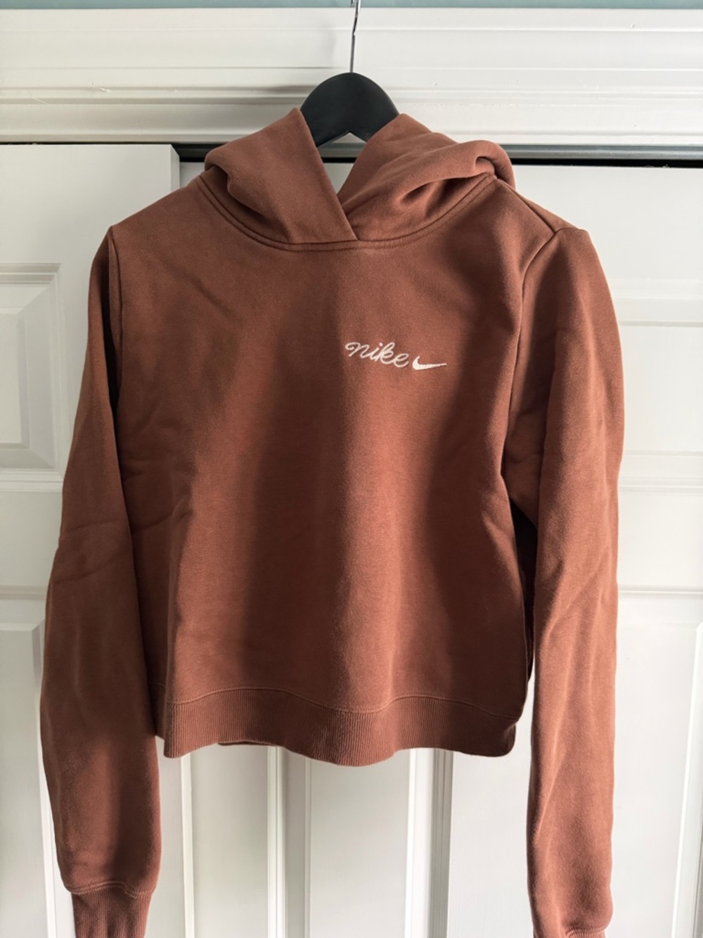 Nike Women’s Brown Hooded Crop Sweatshirt